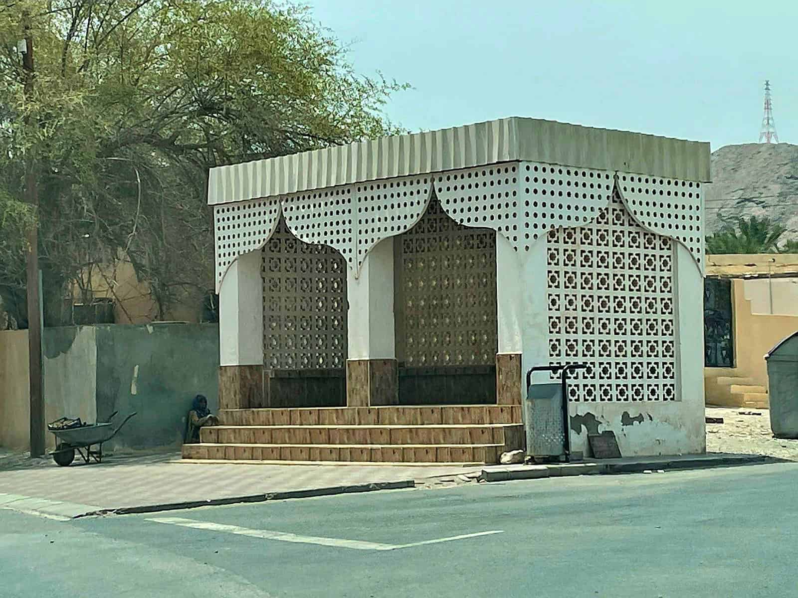 Driving in Oman bus stop