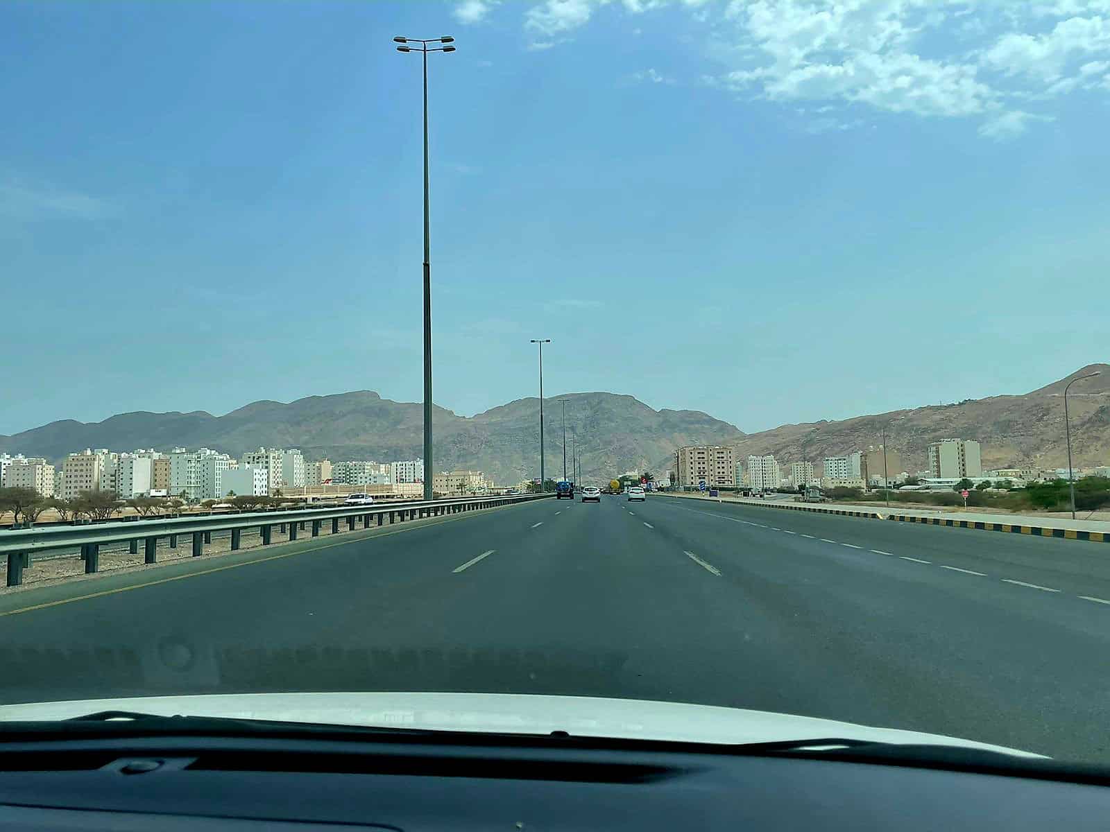 Driving in Oman highway