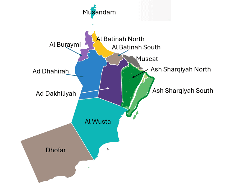 Ultimate guide to where to live in Oman map