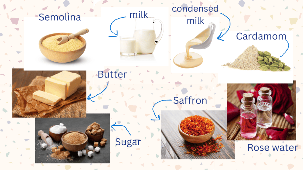 Ingredients to make Omani khabeesa