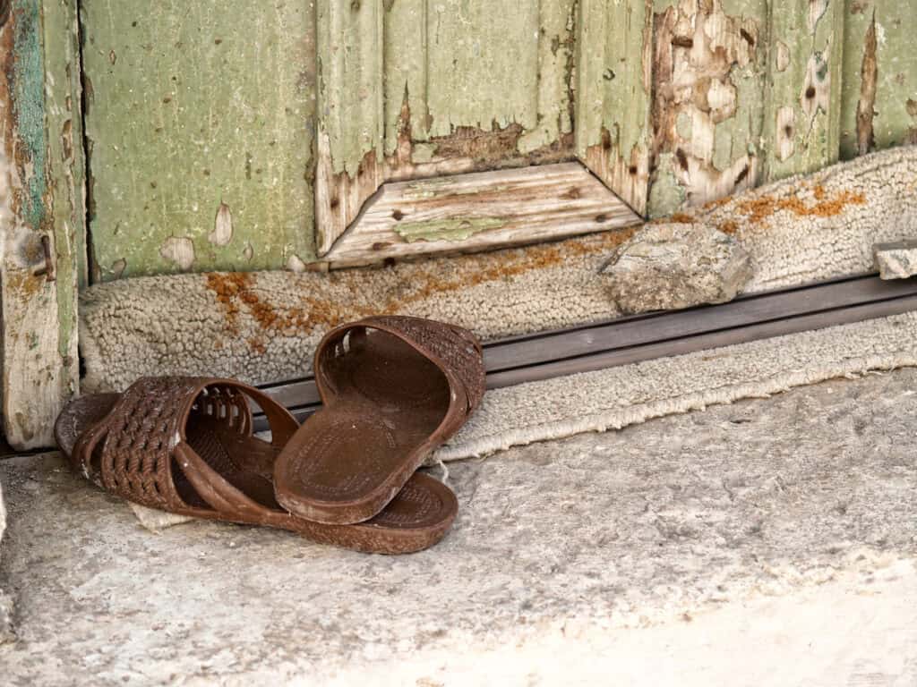 sandals outside home