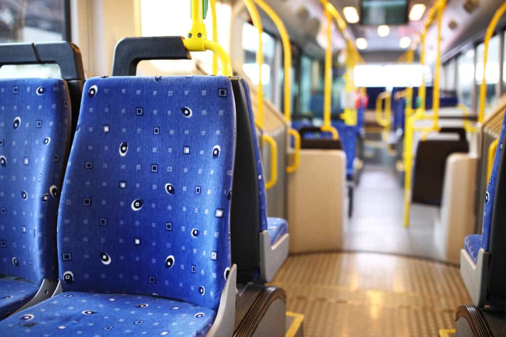 Inside a bus in Dubai