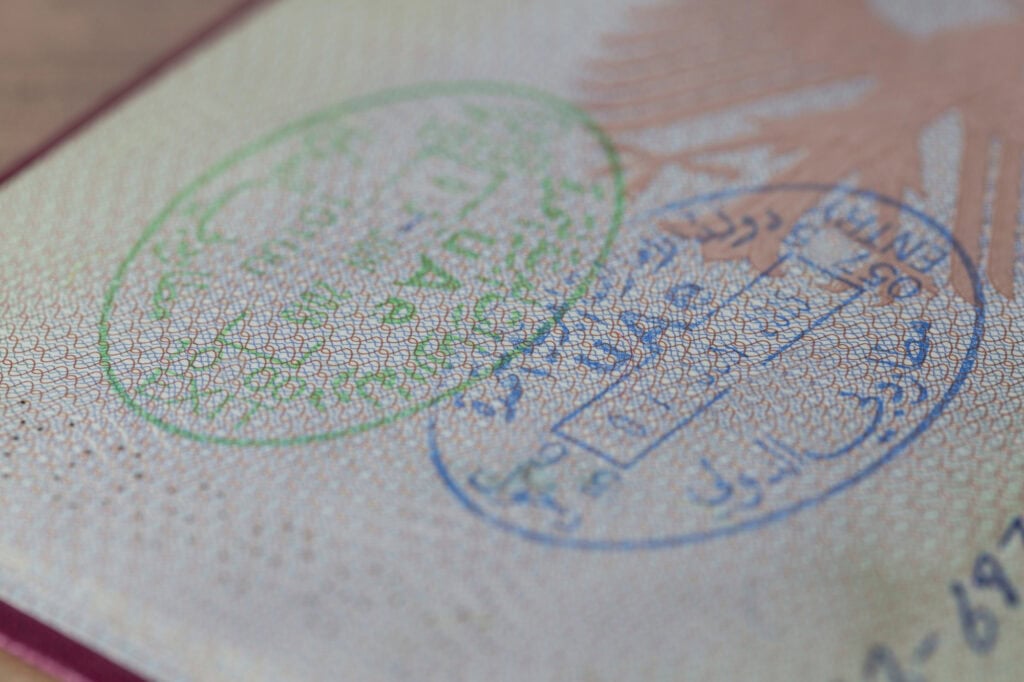 UAE visa in Passport