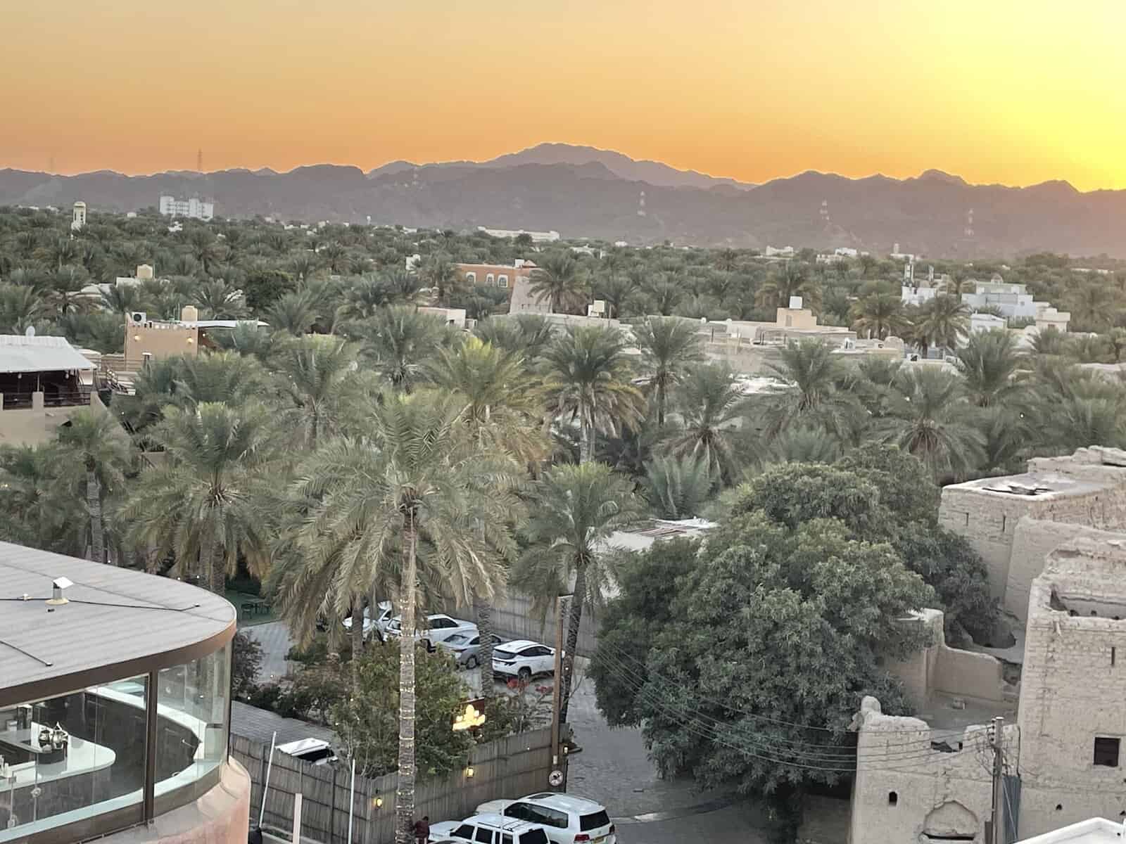 The old part of Nizwa in the sunset