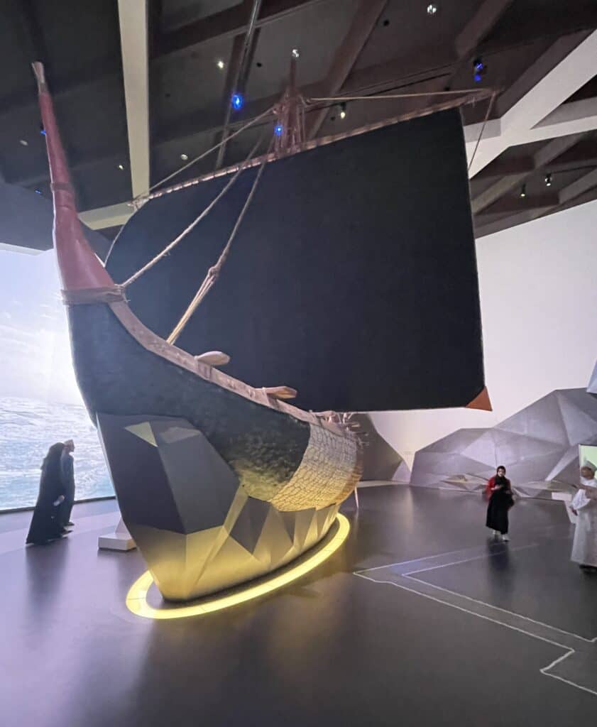 rReconstruction of the Magan Boat in the Oman across Ages Museum.