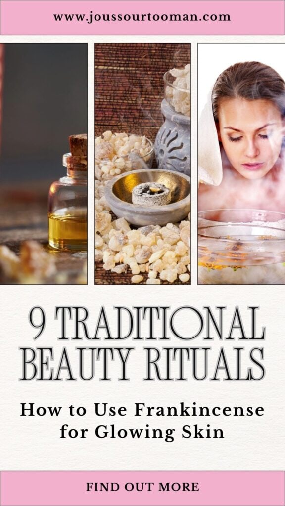A Pinterest pin connected with using Frankincense for glowing skin