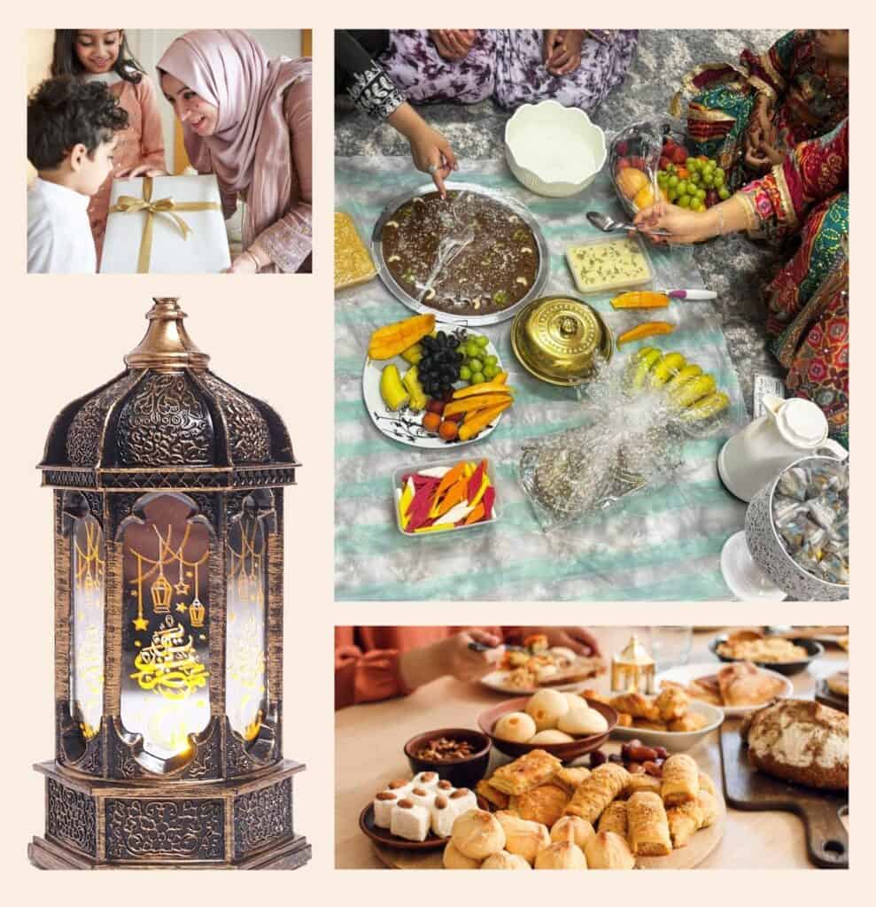 A collage of photographs connected with the cultural celebration of Eid