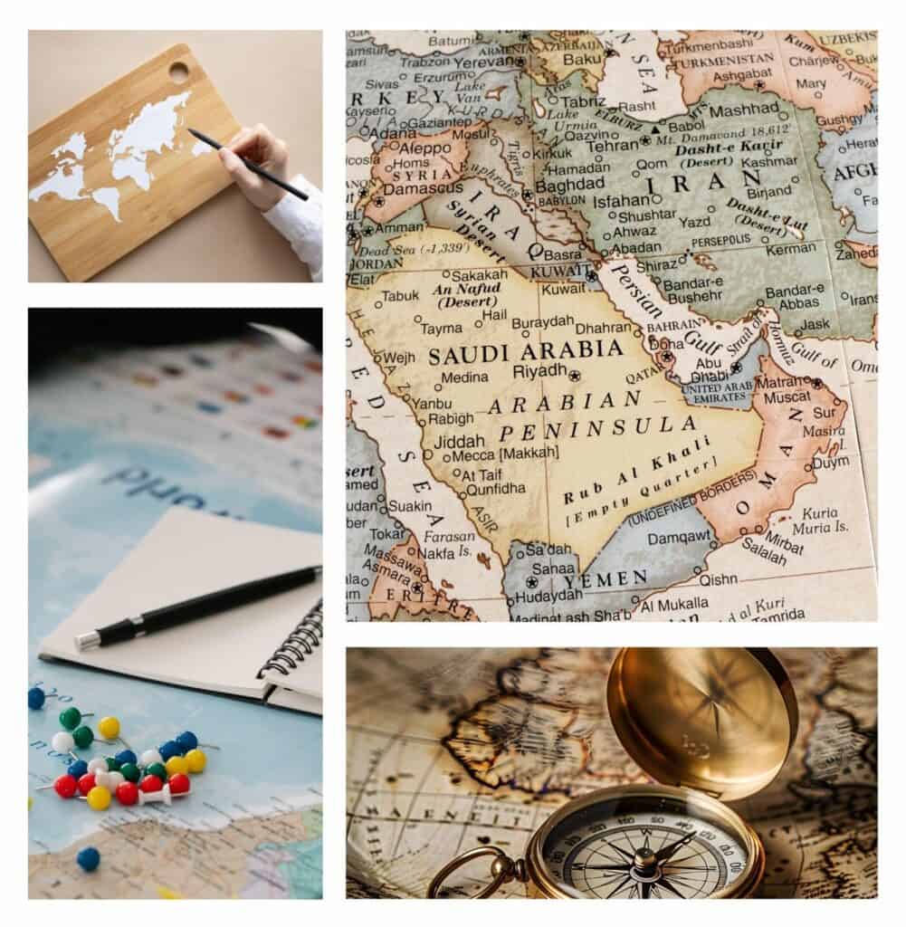 Collage of maps