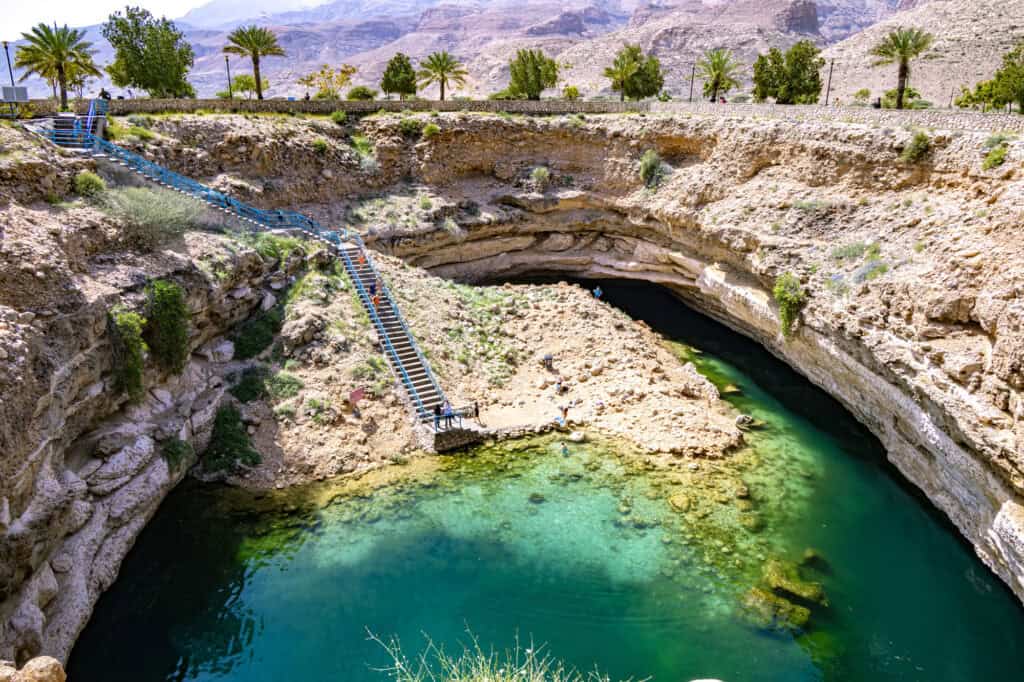 The turquoise water of Bimmah Sinkhole
