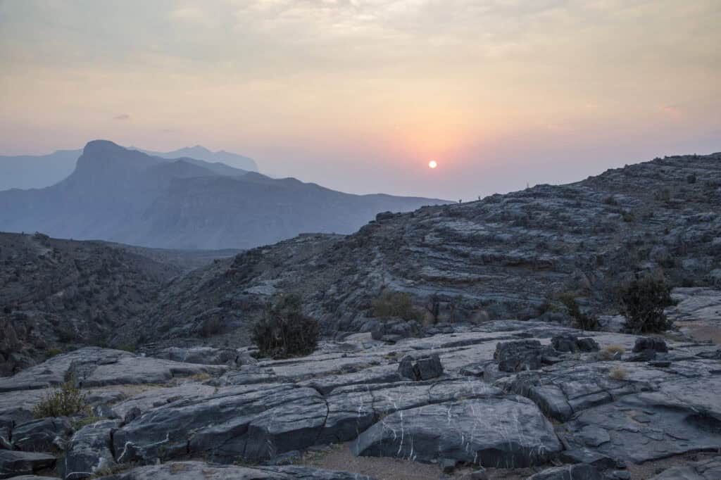 Gentle sunset over Jebel Shams