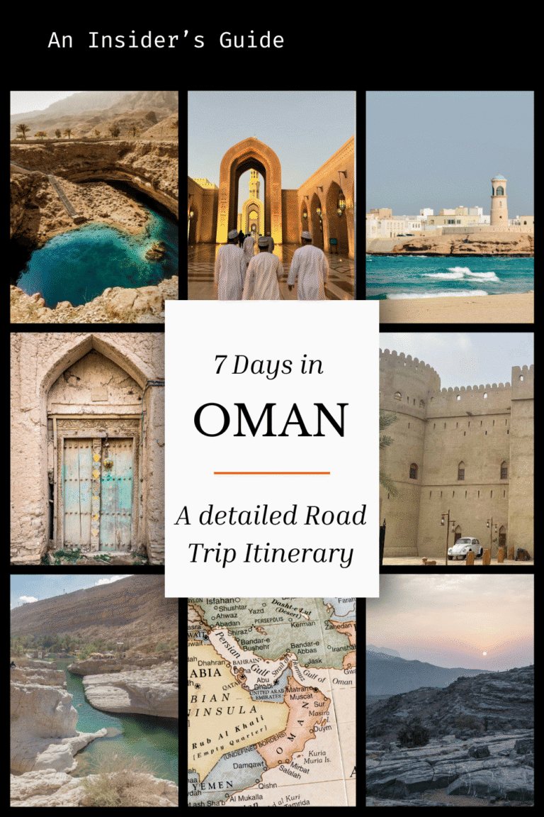 Pinterest Pin connected with the blogpost 'Perfect 7-Day Oman Road Trip'