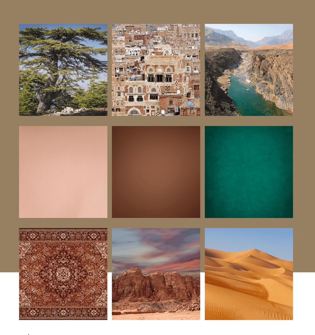 Pinterest pin presenting the essential guide to Middle Eastern colour palettes