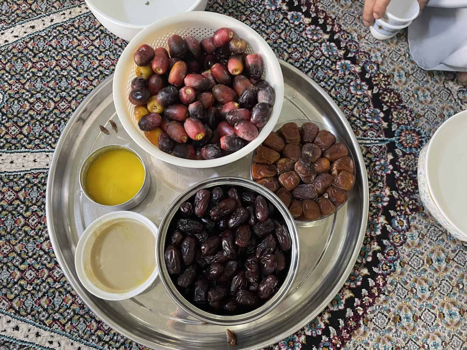 3 kinds of dates on a tray