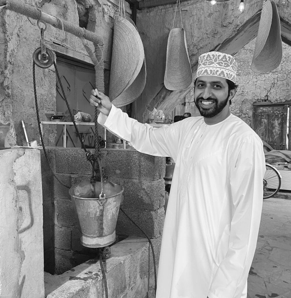 By the old well in a corner of the East Souq in Nizwa market