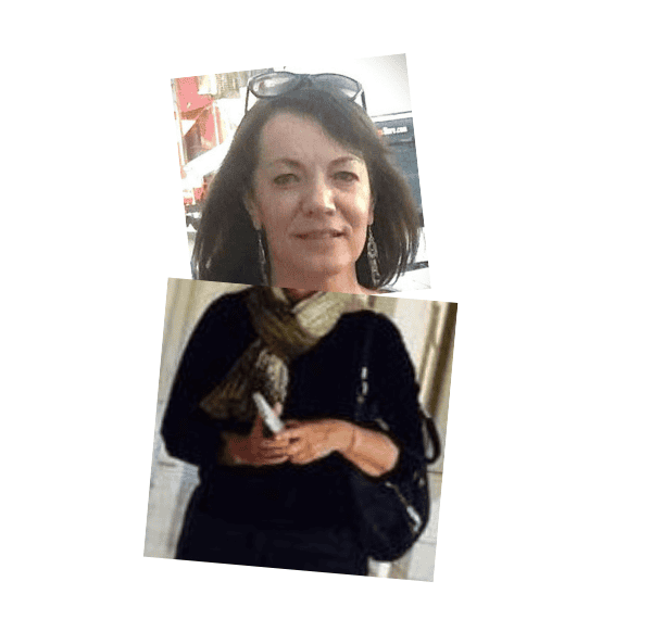 A collage of me, Christine, the creator of Joussour to Oman (mobile phone version)