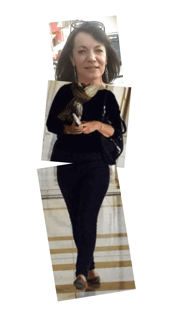 collage of me, Christine, the creator of Joussour to Oman