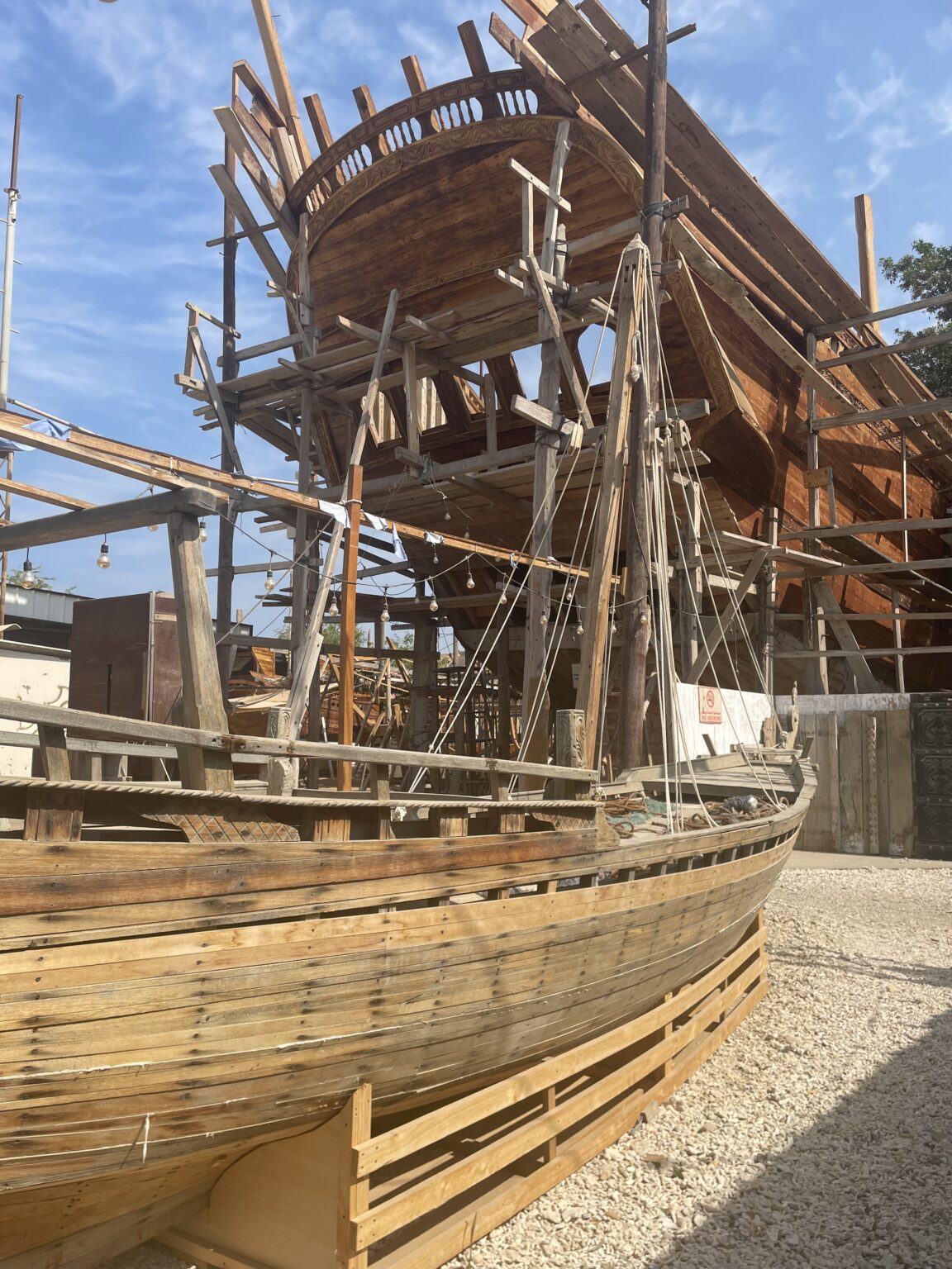 A dhow being built in the Dhow factory in Sur